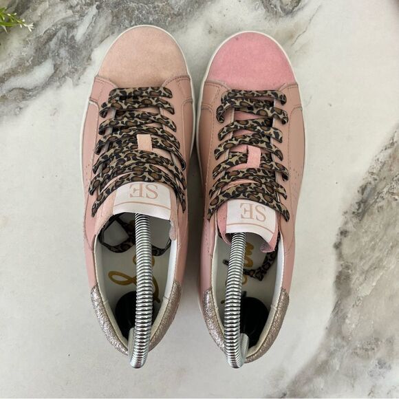 SAM EDELMAN Aubrie Mini Lace Up Sneakers in Rose Bud Pink Size Youth 4 NEW - Picture 9 of 16